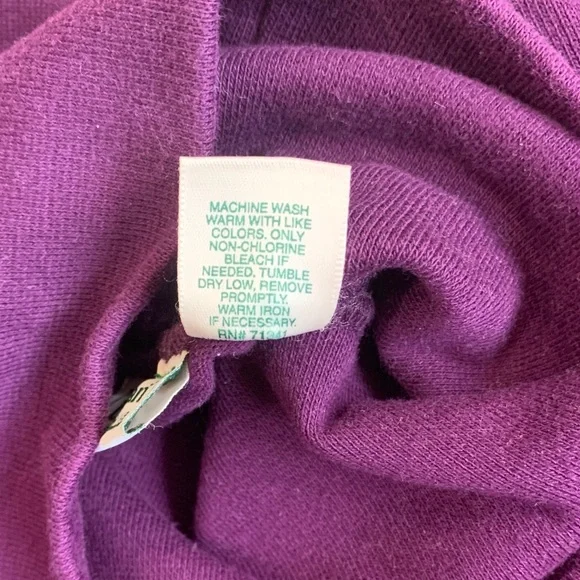 Vintage L.L. Bean Purple Turtleneck Pullover Size Small - Picture 3 of 9
